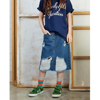 φούστα Σύγχρονη παιδιών για τα κορίτσια σε μπλε και σκούρο μπλε χρώμα και τεμαχισμένα