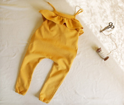 Όμορφο παιδικό λόσωμο παντελόνι για κορίτσια σε μαύρο και κίτρινο χρώμα