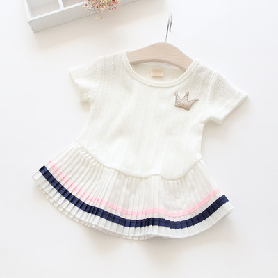 Детска ежедневна блуза за момичета в розов, бял и сив цвят