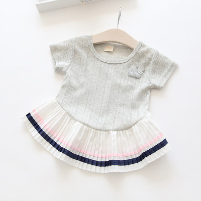 Детска ежедневна блуза за момичета в розов, бял и сив цвят