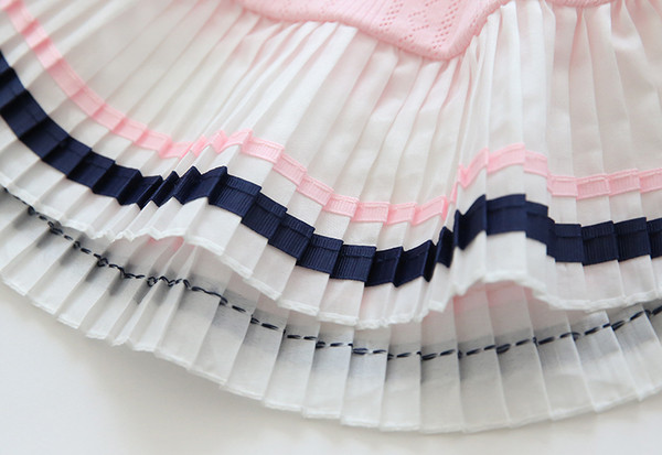 Детска ежедневна блуза за момичета в розов, бял и сив цвят