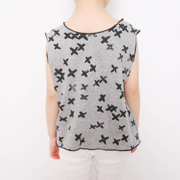 Детски потник за момичета и момчета с изображение в сив и бял цвят