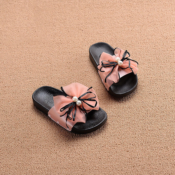 παντόφλες Γλυκό παιδιών σε ροζ λευκό και μαύρο χάντρες