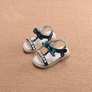 Παιδικά σανδάλια για τα κορίτσια με χάντρες και κορδέλα