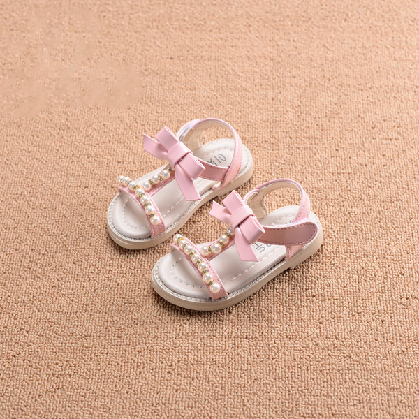 Παιδικά σανδάλια για τα κορίτσια με χάντρες και κορδέλα