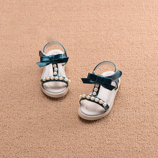 Παιδικά σανδάλια για τα κορίτσια με χάντρες και κορδέλα