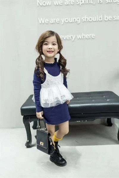 Απλή φόρεμα για κορίτσια + δαντέλα γιλέκο