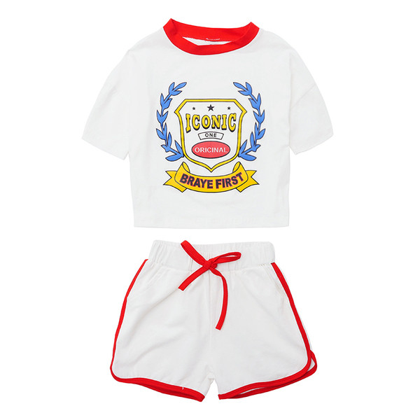 Сладък детски комплект за момичета в червен, бял и жълт цвят