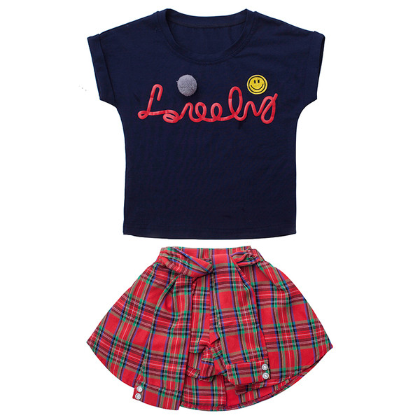 Комплект за момичета - блуза + панталон тип пола 