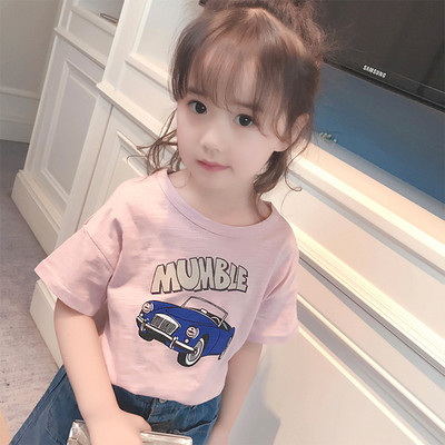 Сладка детска блуза за момичета в син и розов цвят