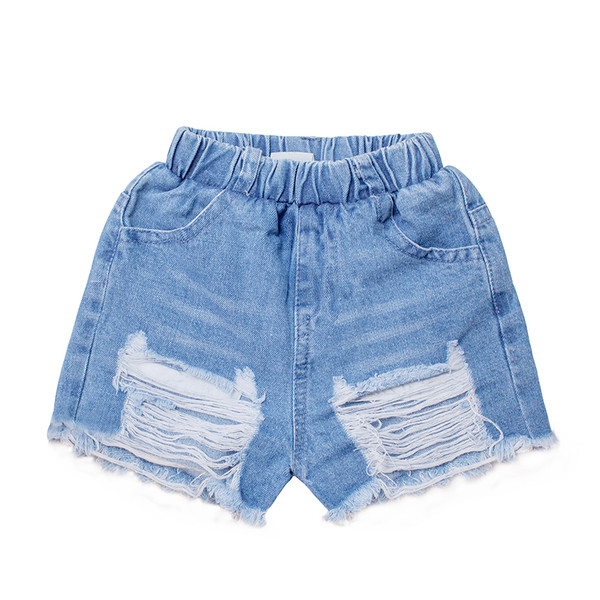 Красиви и модерни детски къси панталони за момичета с висока талия - ластични