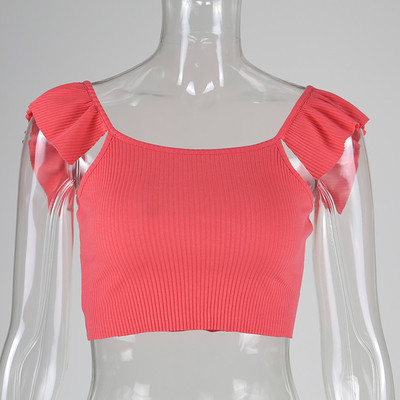 Много интересна ежедневна дамска къса тениска - 2 цвята