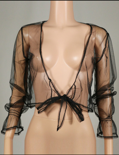 Страхотна дамска прозрачна блузка подходяща и за плаж - 2 цвята