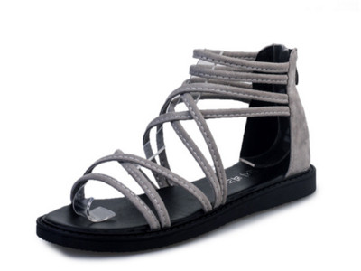 Уникални дамски сандали в римски стил с интересни връзки около глезените - 2 цвята