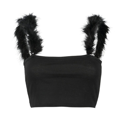 Много нежен дамски потник с изключителни презрамки с пух