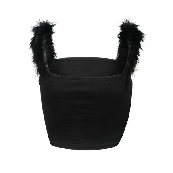 Много нежен дамски потник с изключителни презрамки с пух