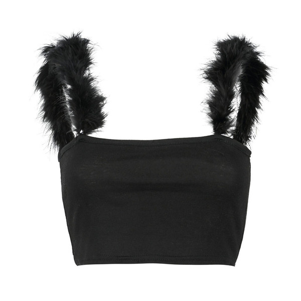 Много нежен дамски потник с изключителни презрамки с пух