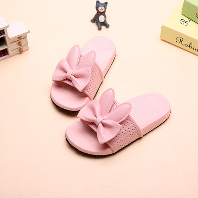 Ежедневни детски чехли с 3D декорация в бял, черен и розов цвят