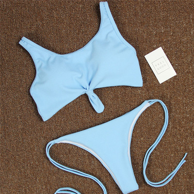 Стилен дамски бански костюм от две части в 7 различни цвята