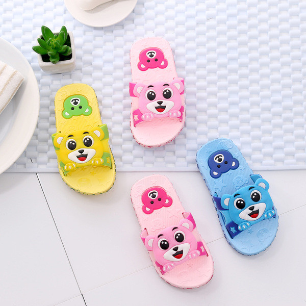 Сладки детски чехли за момичета и момчета в син, розов и жълт цвят