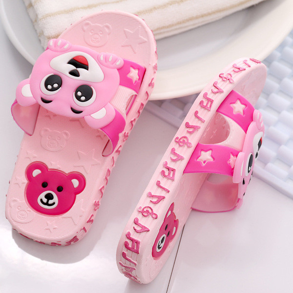 Сладки детски чехли за момичета и момчета в син, розов и жълт цвят