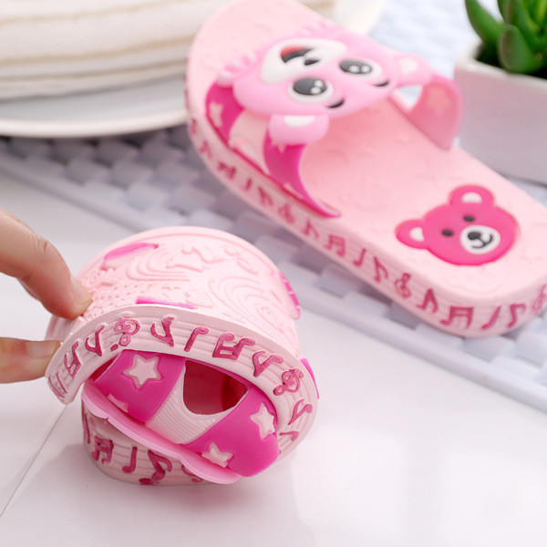 Сладки детски чехли за момичета и момчета в син, розов и жълт цвят