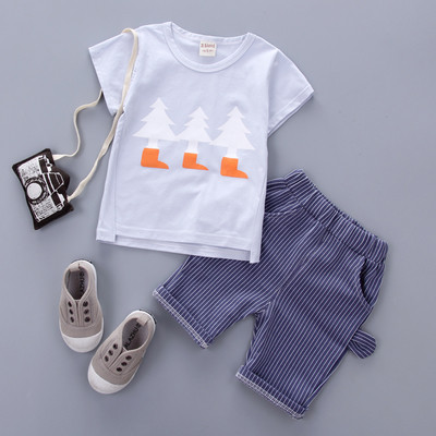 Сладко детско комплектче с раиран панталон + тениска