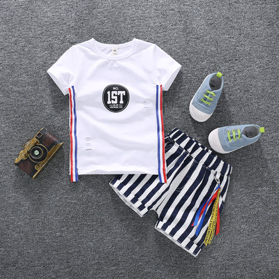 Стилен детски комплект за момчета - тениска + панталон в различни цветове