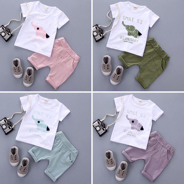 Стилен детски комплект за момчета - тениска с анимационно изображение и панталон