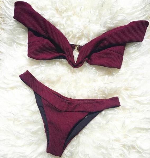 Стилен модел дамски бански костюм в няколко разцветки