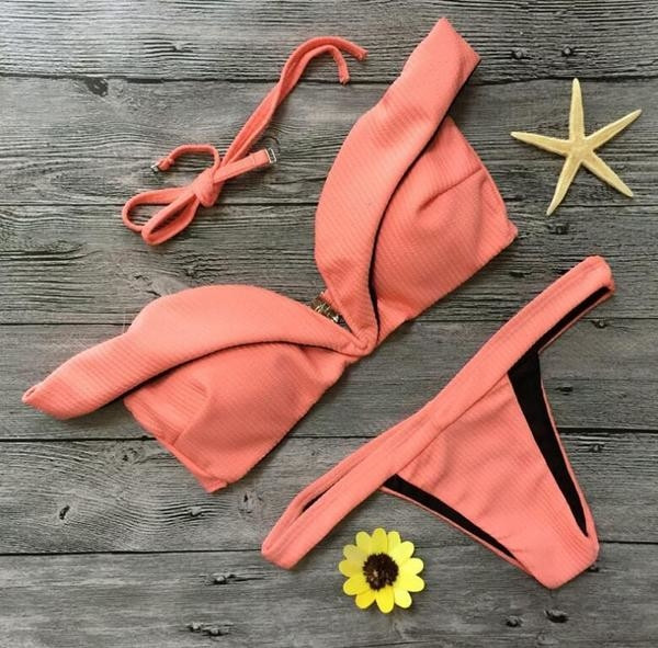 Стилен модел дамски бански костюм в няколко разцветки