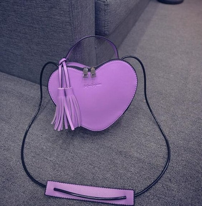 Мини дамска чанта във формата на сърце в различни цветове
