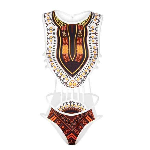 Уникален цял бански костюм за дамите в етно мотив