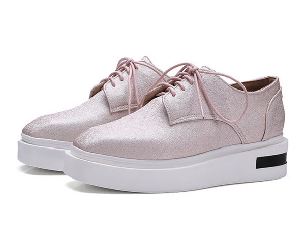 Μοναδικά γυναικεία σπορ-κομψά αθλητικά πάνινα παπούτσια με υψηλή επίπεδη σόλα 4 εκ. - 3 χρώματα