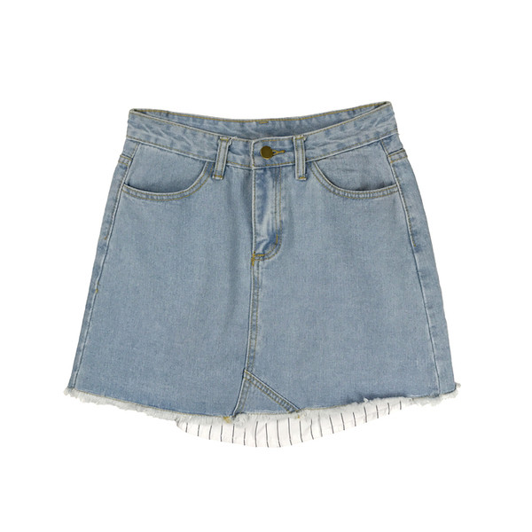 Стилна дамска пола с висока талия в светъл цвят с висока талия