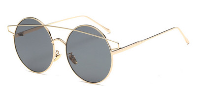 Πολύ κομψό κυρίες UV-προστατευτικά γυαλιά ηλίου με στρογγυλό φακούς και όμορφη λεπτή κορνίζα