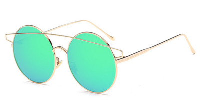 Πολύ κομψό κυρίες UV-προστατευτικά γυαλιά ηλίου με στρογγυλό φακούς και όμορφη λεπτή κορνίζα