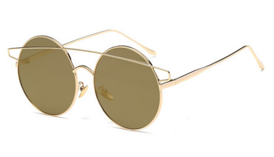 Πολύ κομψό κυρίες UV-προστατευτικά γυαλιά ηλίου με στρογγυλό φακούς και όμορφη λεπτή κορνίζα