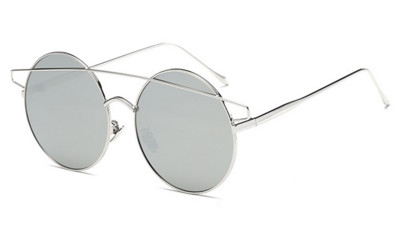 Πολύ κομψό κυρίες UV-προστατευτικά γυαλιά ηλίου με στρογγυλό φακούς και όμορφη λεπτή κορνίζα