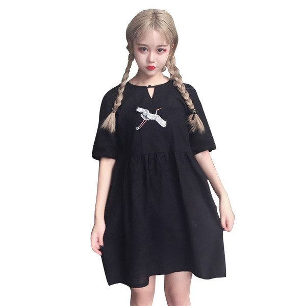 Καθημερινά κυρίες φόρεμα με 3/4 μανίκι με κέντημα