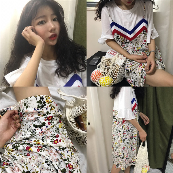 Ежедневна дамска рокля с флорален мотив и 3/4 ръкав