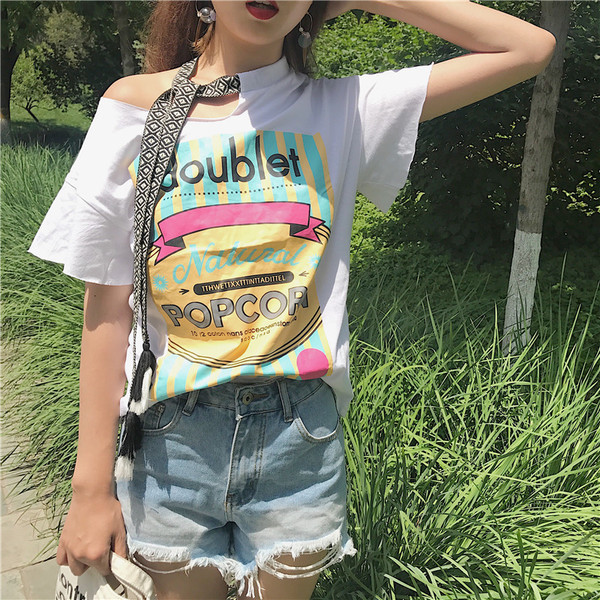 Сладка дамска блуза с връзки около врата