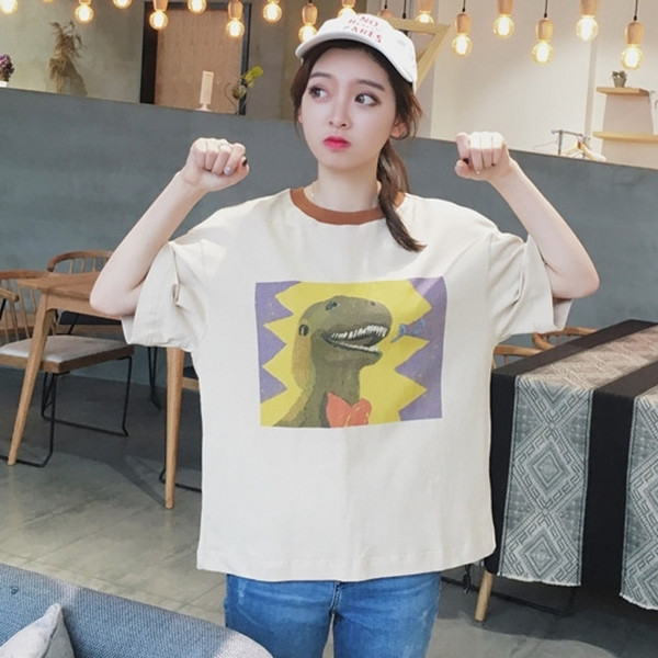 Ежедневна дамска тениска с изображение и 3/4 ръкав