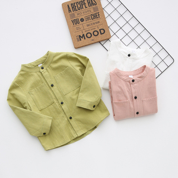 Φρέσκο ​​παιδικό πουκάμισο με μακριά μανίκια σε διαφορετικά χρώματα