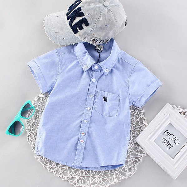 Όμορφο παιδικό πουκάμισο για αγόρια με κοντό μανίκι και σε δύο χρώματα