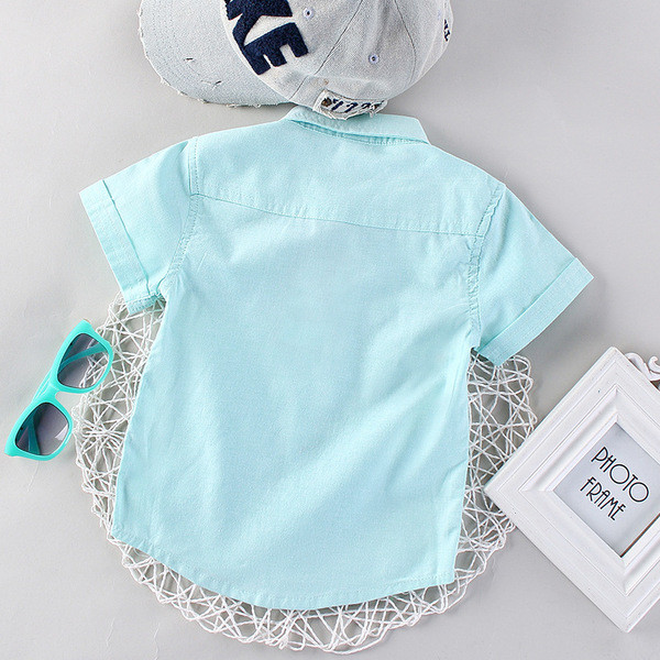 Όμορφο παιδικό πουκάμισο για αγόρια με κοντό μανίκι και σε δύο χρώματα