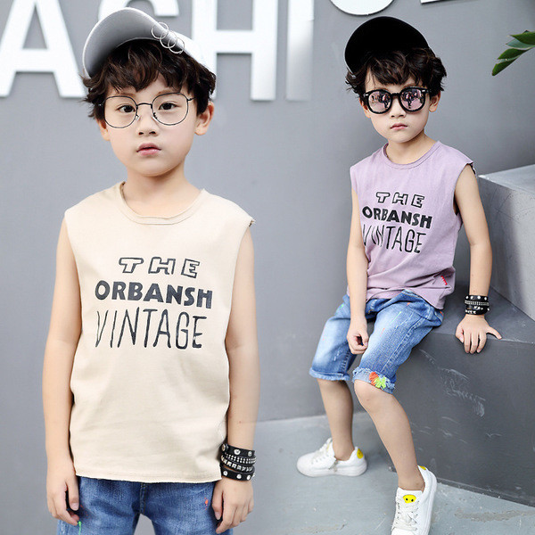 Детски потник за момчета с надписи в свободен стил