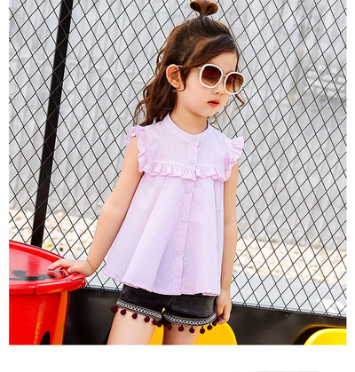 Стилна дамска риза в син и розов цвят