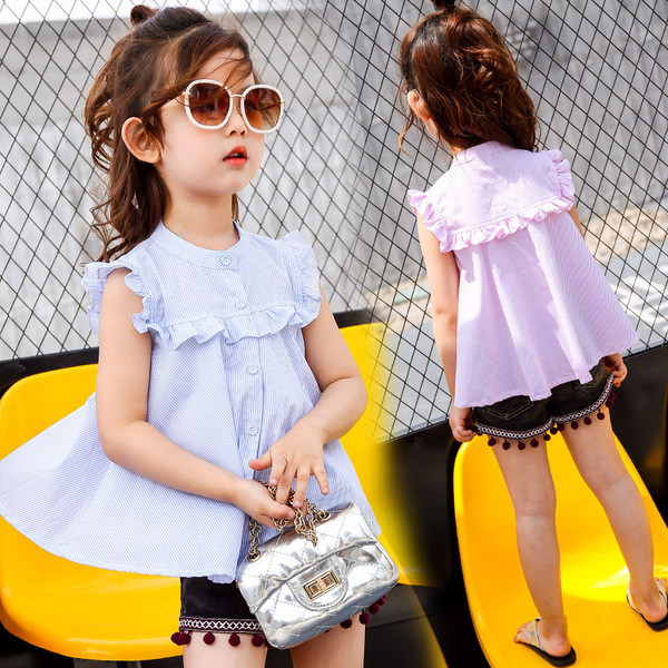 Стилна дамска риза в син и розов цвят