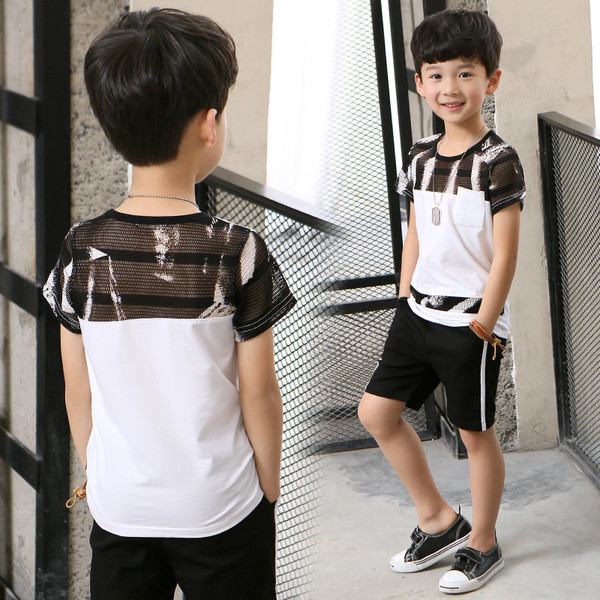 Καθημερινό σετ  για αγόρια σε μαύρο και άσπρο χρώμα